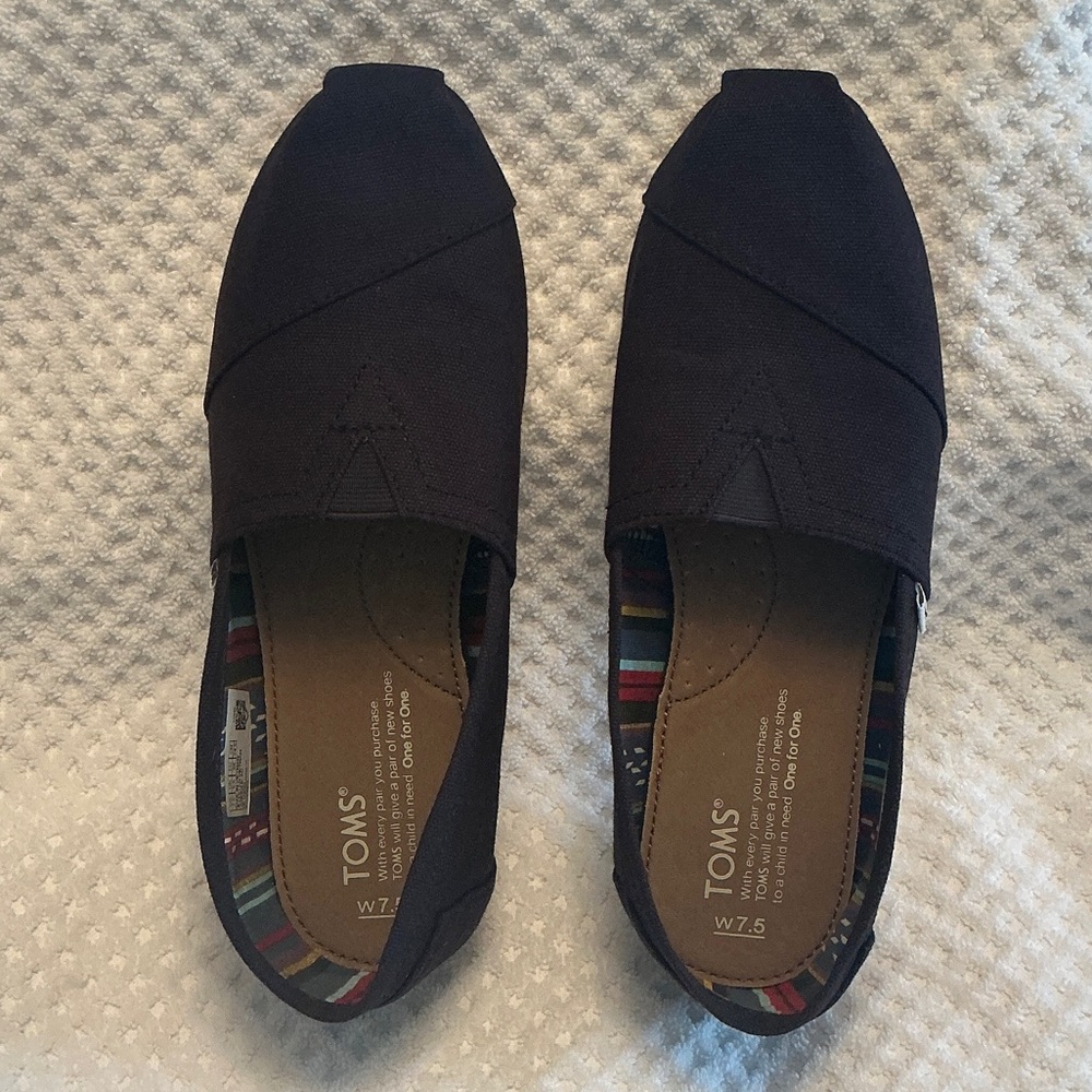TOMS Dark Canvas Slip-Ons